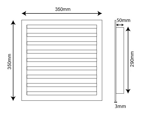 350 vent dimensions
