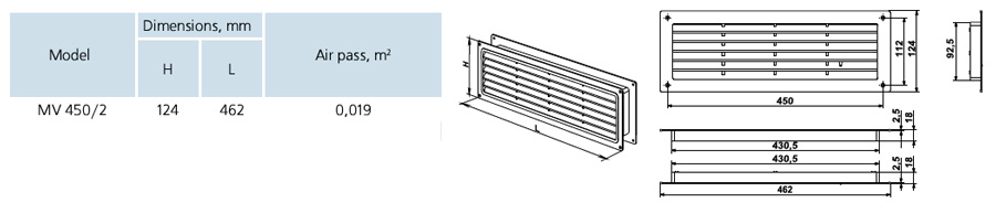 door vent dimensions