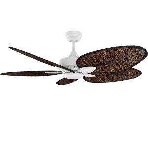 Windpointe V2 Ceiling Fan Matte White Bamboo 52 Universal Fans