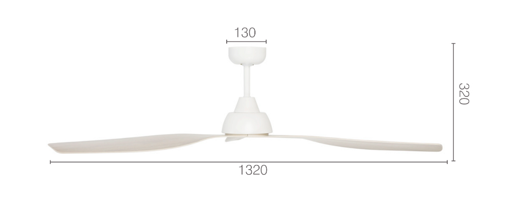 Brilliant Bahama DC Ceiling Fan 52 Dimensions