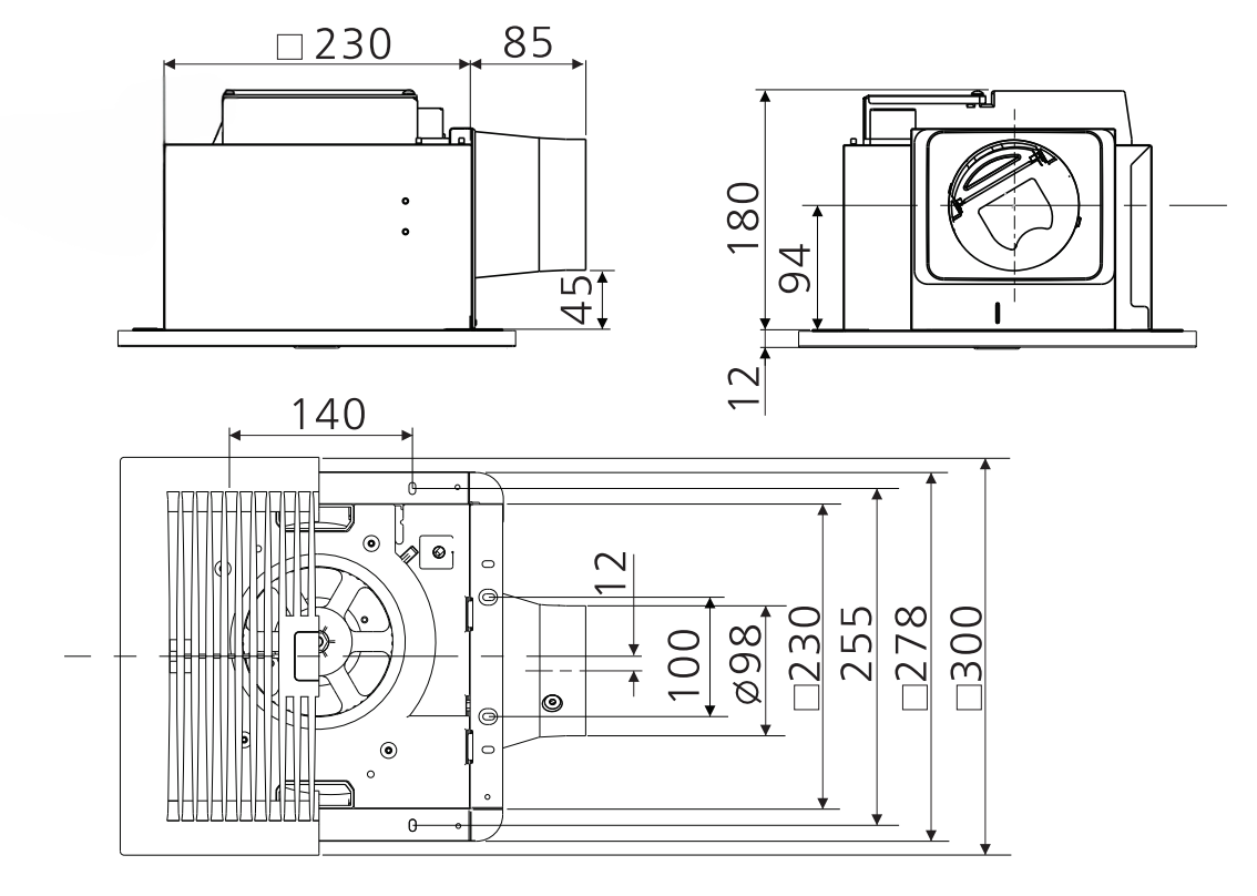 panasonic-24-hour-dc-ceiling-ventilator-dimensions-FV-24JR4