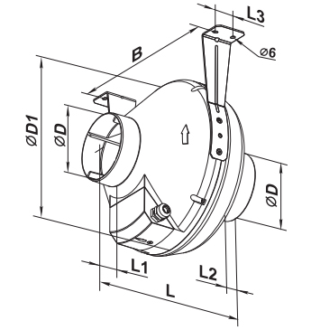 vm centrifugal fan dimensions