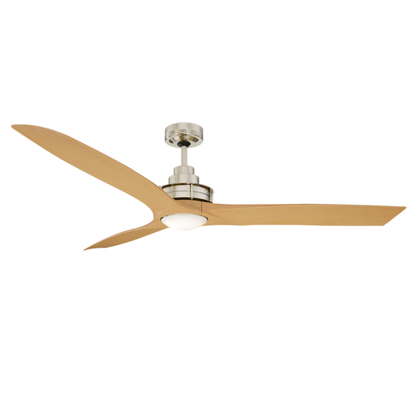 brushed chrome flinders ceiling fan with light