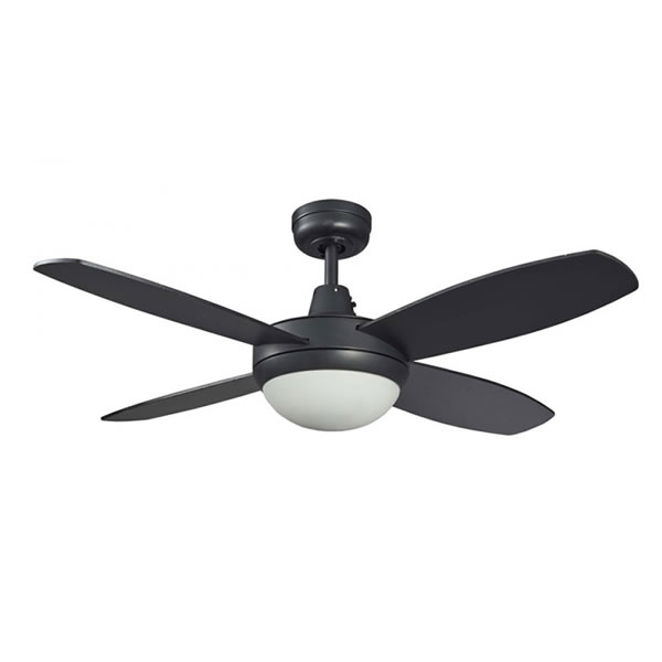 Martec Lifestyle Mini Ceiling Fan With Light E27 Matte Black 42