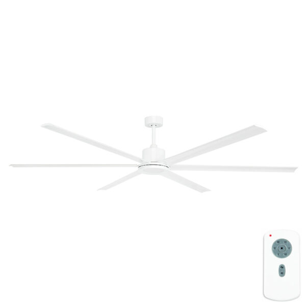 Brilliant Hercules Industrial Style DC 84" Ceiling Fan with LED Light in White | Universal Fans Australia