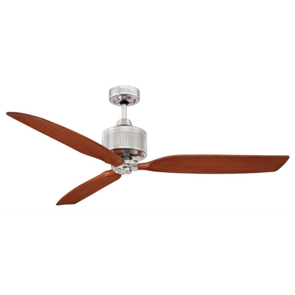 Mercator Savannah AC Ceiling Fan - Brushed Chrome with Walnut Blades 52"