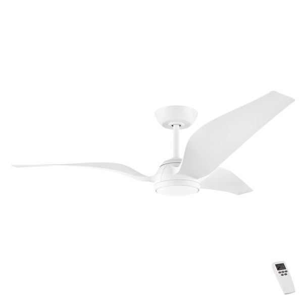 White Eglo Seagull 56 Dc Ceiling Fan With Remote Led Light