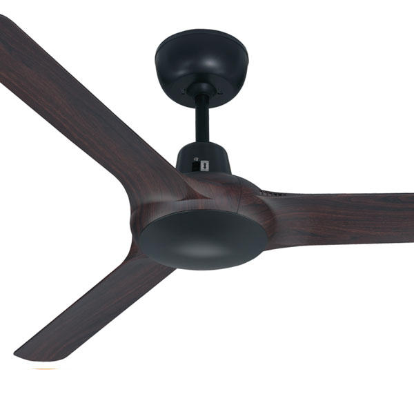 Spyda Ceiling Fan (4 Blade) - Black with Walnut 50