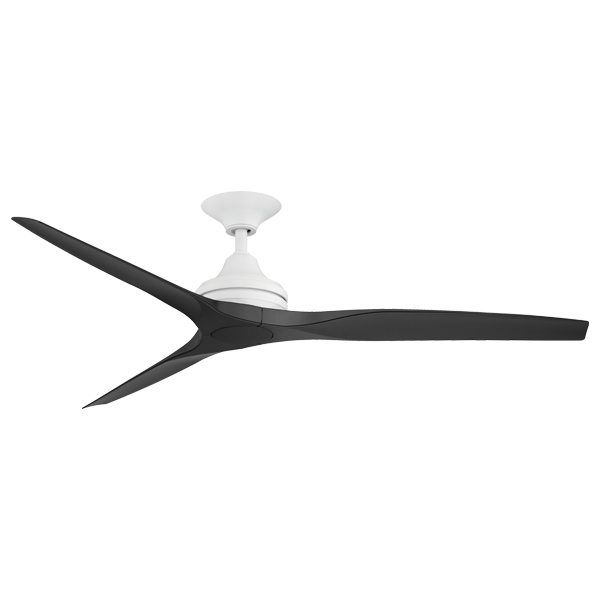 spitfire ceiling fan with white motor and black blades