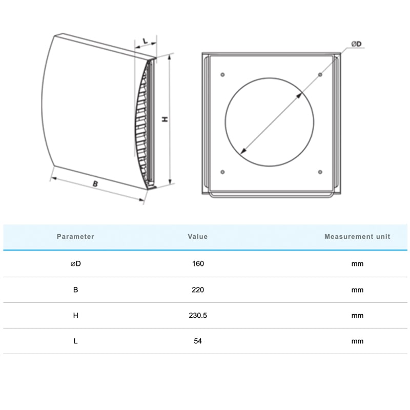 outdoor hood vent 150 dimensions