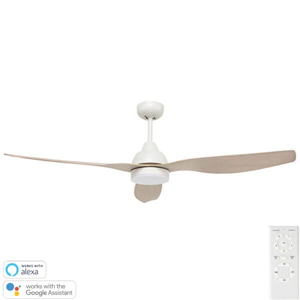 bahama wifi smart ceiling fan with white wash blades