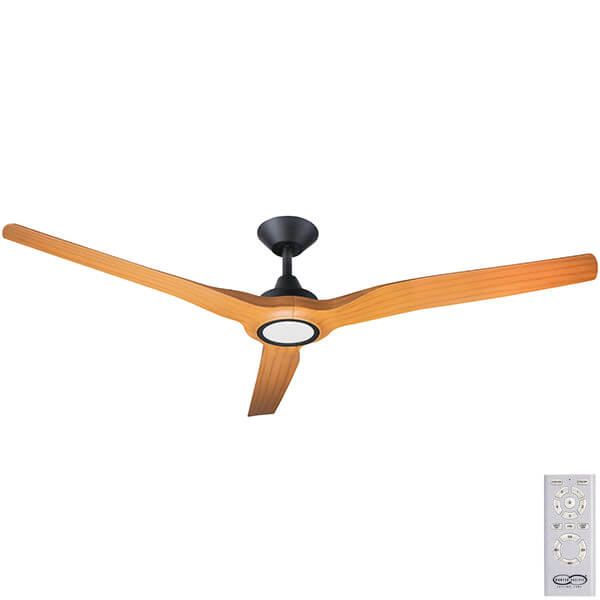 Radical Ii Dc Ceiling Fan Cct Led Black With Bamboo 60