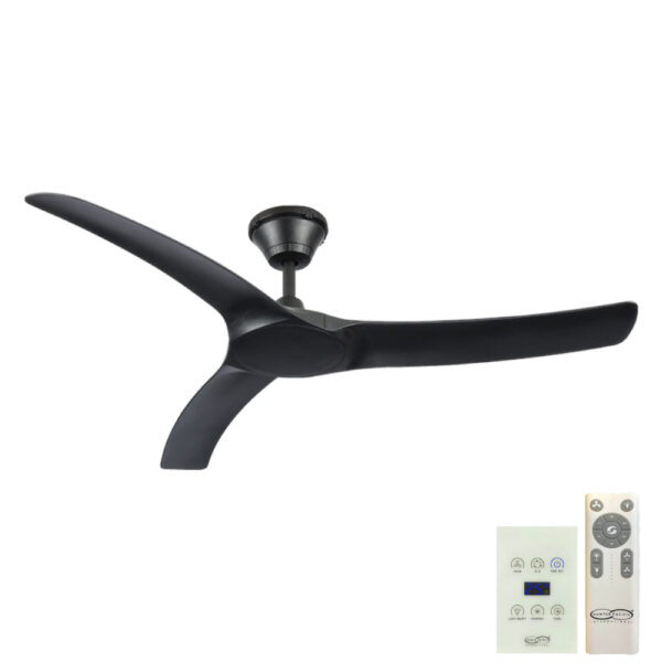 Hunter Pacific Aqua v2 Coastal Ceiling Fan - Matt Black 52" (Remote & Wall Control)