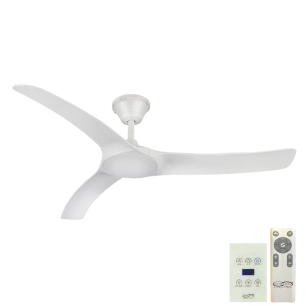 Hunter Pacific Aqua v2 IP66 DC Ceiling Fan - Matt White 52" (Remote & Wall Control)