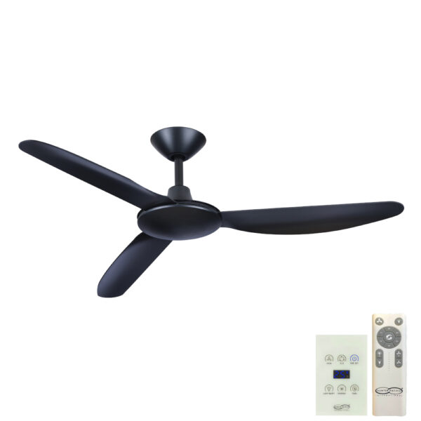 Hunter Pacific Polar v2 DC Ceiling Fan with Remote and Wall Control - Matt Black 56"