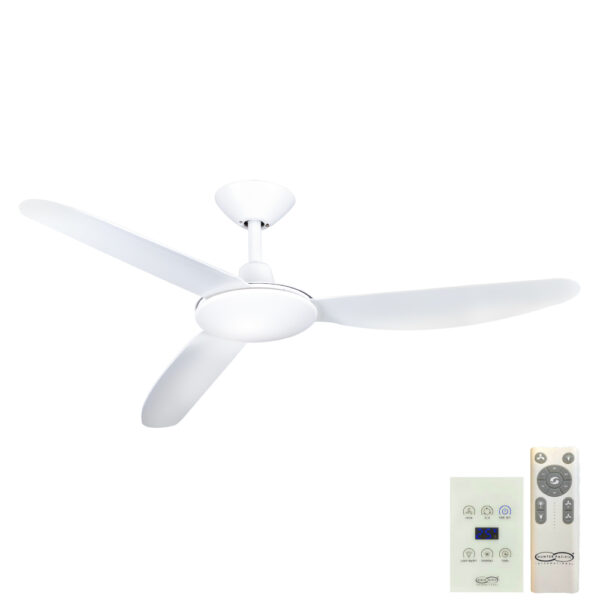 Hunter Pacific Polar v2 DC Ceiling Fan with Remote and Wall Control - White 56"