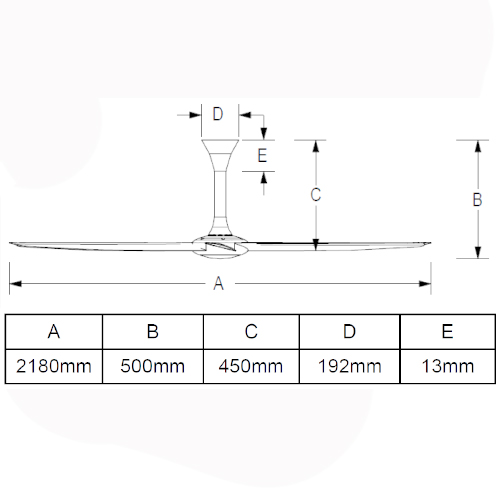 Hunter Pacific The Big Fan v2 86-inch Dimensions No Light