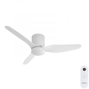 Fanco Studio SMART DC Low Profile Ceiling Fan with Dimmable CCT LED Light - White 48"