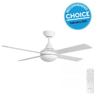 Claro Summer DC Ceiling Fan with Timber Blades Remote & LED Light - White 48"