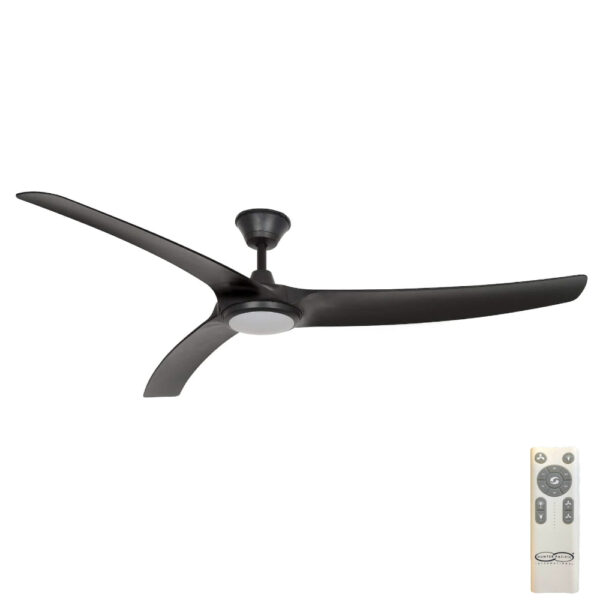 Hunter Pacific Aqua v2 IP66 DC Ceiling Fan with CCT LED Light - Matt Black 70"