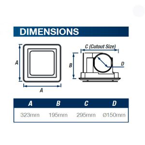 Dimensions ventair ovation 250