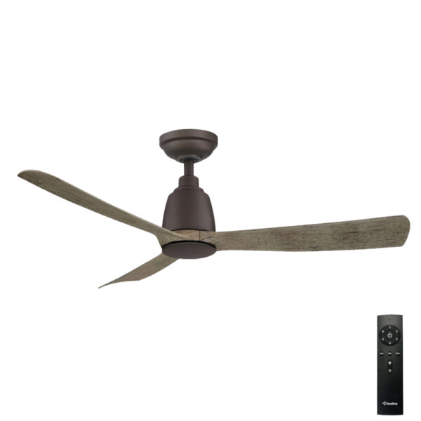 Three Sixty Kute 3 Blade DC Ceiling Fan in Graphite and Weathered Wood Blades 44-inch