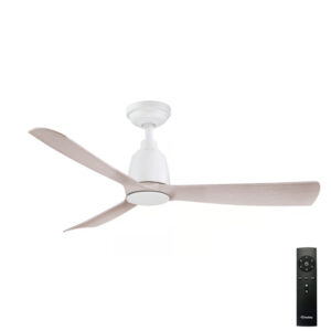 Three Sixty Kute 3 Blade DC Ceiling Fan in White and Washed Oak Blades 44-inch