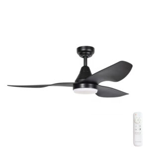 Three Sixty Simplicity DC Ceiling Fan with CCT LED Light - Black 45