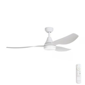Three Sixty Simplicity DC Ceiling Fan with CCT LED Light - White 52
