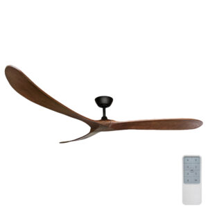 Three Sixty Timbr DC Ceiling Fan with Remote - Black with Walnut Blades 72