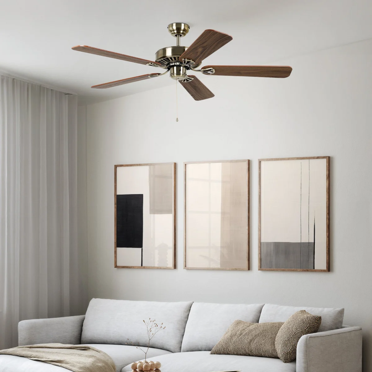 eglo-waikiki-ac-ceiling-fan-52-inch-bronze-with-walnut-timber-blades-in-living-room