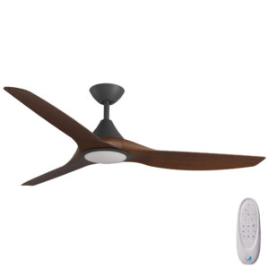 Calibo CloudFan SMART DC Ceiling Fan with CCT LED Light - Black with Koa Blades 60