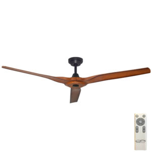 Hunter Pacific Radical 3 DC Ceiling Fan - Matt Black with Koa Blades 60"