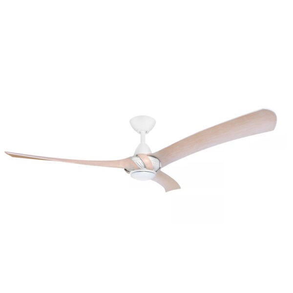 Three Sixty Arumi V2 52" Ceiling Fan with LED Light White with Washed Oak Blades