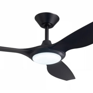 Three Sixty Delta DC 56" Ceiling Fan with LED Light in Black Motor