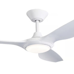 Three Sixty Delta DC 56" Ceiling Fan with LED Light in White Motor
