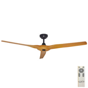 Hunter Pacific Radical 3 DC Ceiling Fan - Matt Black with Bamboo Blades 60