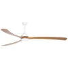 Fanco Sanctuary DC Ceiling Fan with LED Light - White with Teak Blades 92"