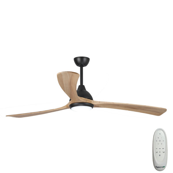 fanco-sanctuary-dc-ceiling-fan-with-cct-led-light-and-remote-control-black-with-natural-blades-70-inch