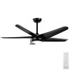 Claro Designer 3 or 5 Blade DC Ceiling Fan with CCT LED Light - Black 52"