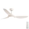 Claro Glider DC Ceiling Fan with CCT LED Light - White 52