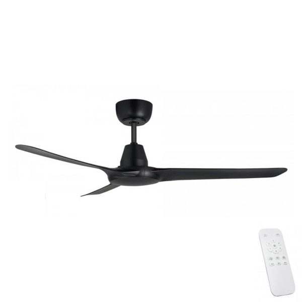 ventair spyda ec ceiling fan with smart control in black
