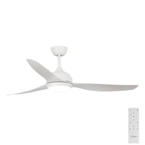 Claro Whisper DC with Light in White 58 inch