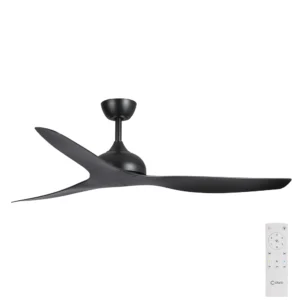 Claro Whisper DC Ceiling Fan - Black 58"