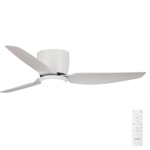 Claro Whisper Low Profile DC Ceiling Fan with LED Light - White 44" - new remote