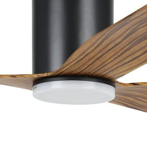 eglo-iluka-dc-low-profile-ceiling-fan-52-black-timber-led-closeup