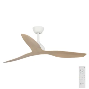 Claro Whisper DC in White with Oak Blades 48 inch