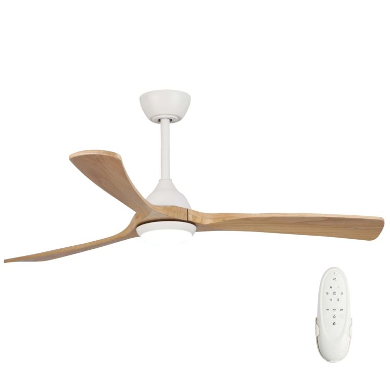 Fanco Sanctuary DC Ceiling Fan 52" with LED Light White with Natural