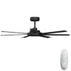 Calibo Alula DC Ceiling Fan with Remote Control Black 60 inch