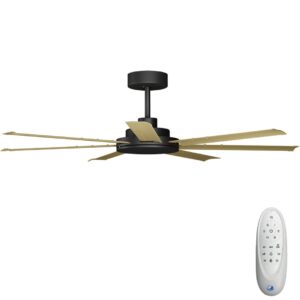 Calibo Alula DC Ceiling Fan with Remote Control Black with Bamboo Blades 60 inch